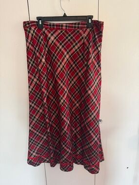 Holiday Editions Red Plaid Maxi Skirt
